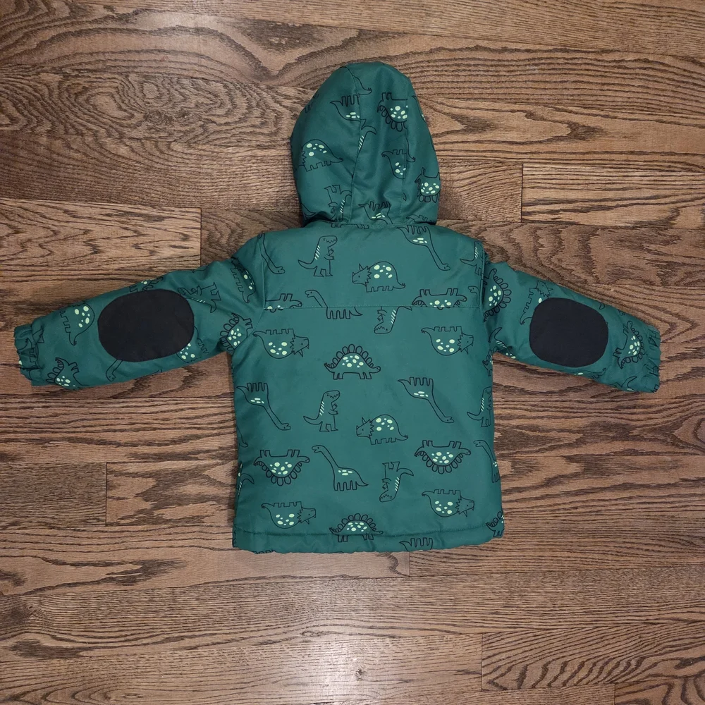 Cat & Jack - Green Dinosaur 3 In 1 Winter Puffer Jacket - 3T